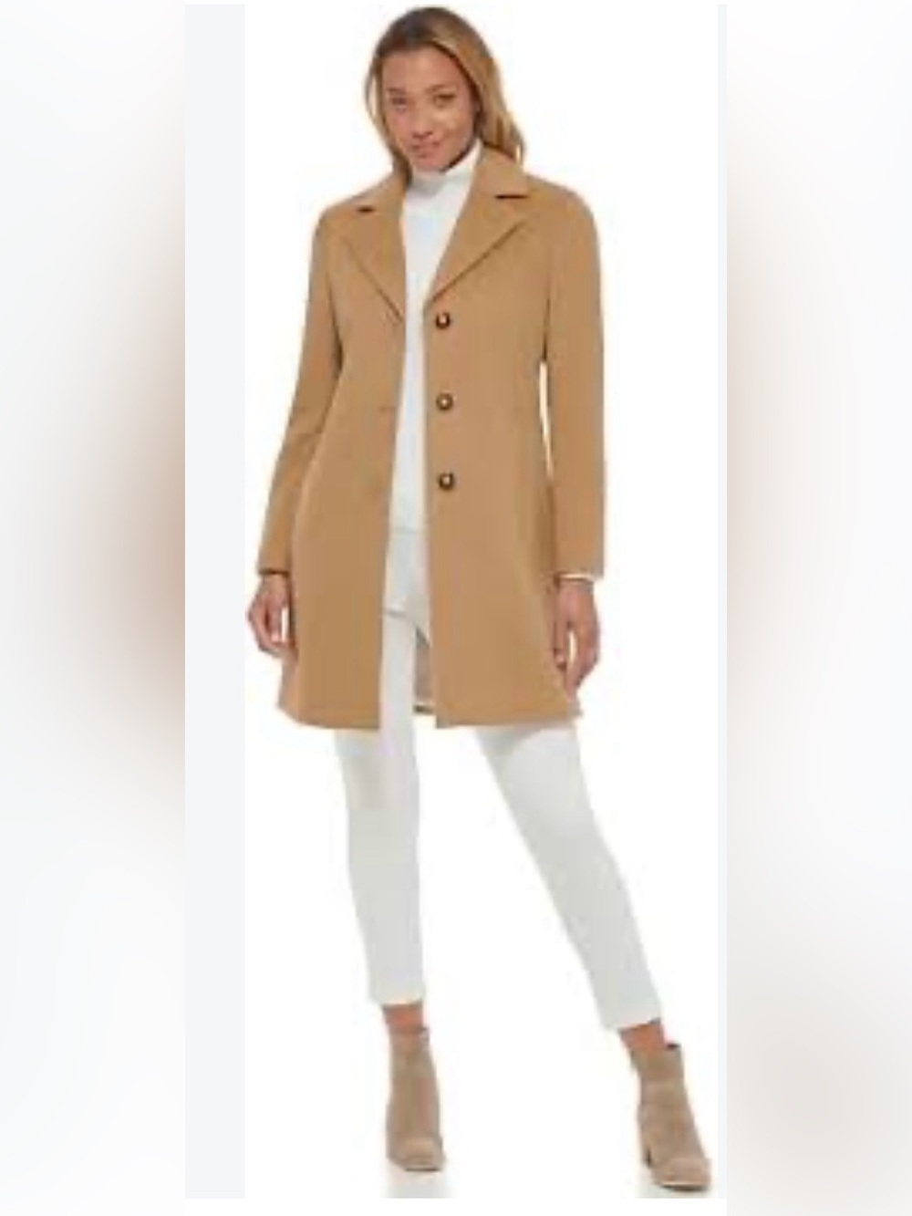 Calvin Klein Classic Cashmere Wool Blend Walker Coat